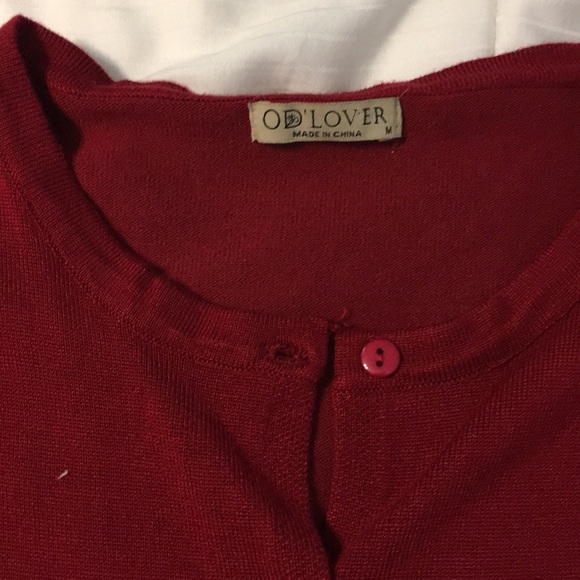 Dark red burgundy cardigan - Picture 2 of 2